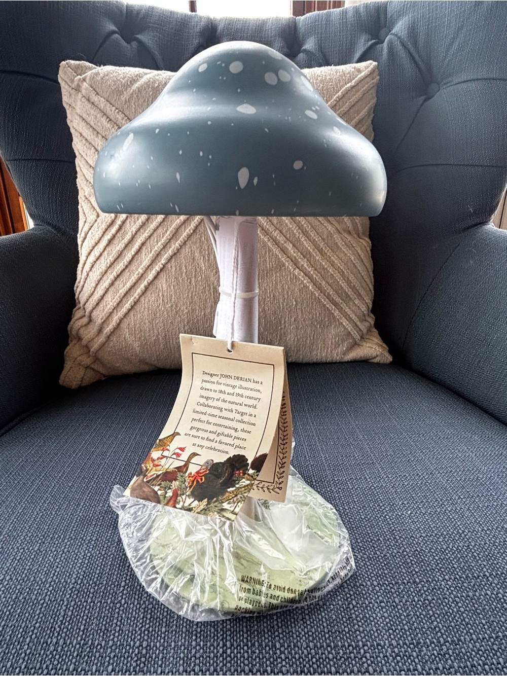John Derian for Target Blue Mushroom Lamp